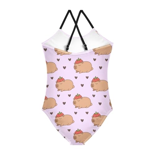 Image of Girls One Piece Swimsuits, Lion Beach Bathing Suit Sport Halter Swimwear, 3T