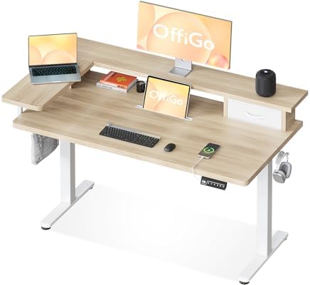 OffiGo Mesa Escritorio Elevable, 120x60 cm Escritorio Electrico c...