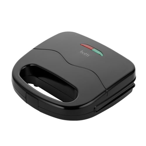 Botti Sandwich Snack tostadora para bocadillos | Potencia de 750W | Revestimiento antiadherente | Protección contra sobrecalentamiento | Diseño compacto | Fácil de limpiar | Diseño moderno