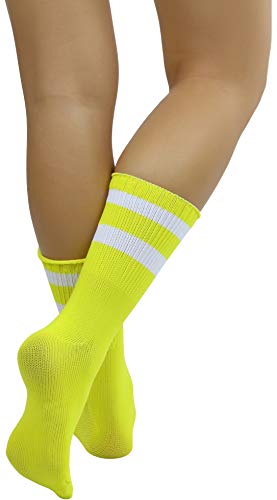 Image of ToBeInStyle Women's Acrylic Ankle Hi With Double Stripe Top Crew Fun Athletic Socks