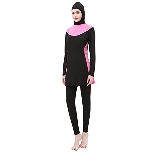 Yudesun Costume da Bagno Musulmano Donna - Costume Intero Mare Piscina Protezione Solare Islamico Costume da Bagno Conservatore,Rosa,4XL