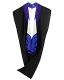 GraduationMall Cappuccio unisex deluxe per laurea, viola, blu reale, bianco, Taglia unica