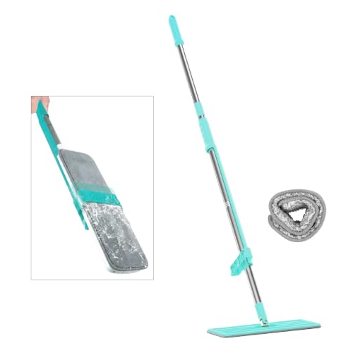Image of Lifelong Wet and Dry Floor Mop for Home Cleaning | 360 Rotating Flat Mop with Stainless Steel Handle & Microfiber Pads | Adjustable Pole, Reusable Washable Pad | Ideal for Tiles, Wood, Marble Floors