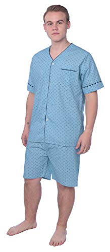 Beverly Rock Men's Solid Woven Short Sleeve Short Leg Pajama Set