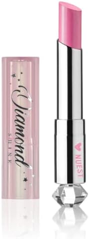 Nuest Diamond Shine Metallic Sparkle Lip Color with Vitamin E Cosmetics, Easy Application, High Pigment Full Coverage in 8 Glittery Shades, Cruelty Free, Vegan (Glazed Pink)