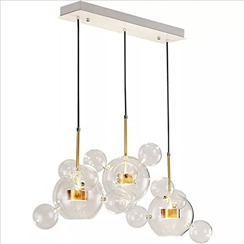 Lustre moderne en verre suspension cuisine globe luminaire îlot verre bulle
