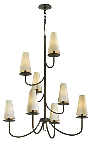 Troy Lighting F6298 Marcel - Eight Light Chandelier, Bronze Finish, 49"