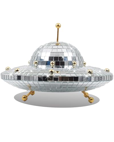 Retro UFO Spaceship Disco Ball – 8x6 Inch Mirror UFO
