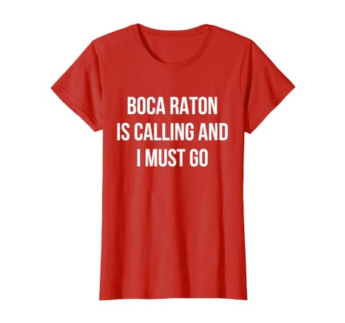 Boca Raton City Funny Boca Raton T-Shirt, Women, Red, X-Large