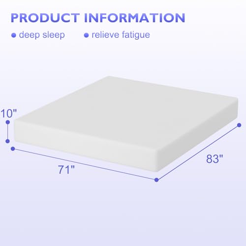 Image of PayLessHere | 10 Inch Cal King Mattress | Medium Firm Base Foam Mattress