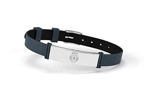 Sporting Clube de Portugal pulseira Fashion escudo ajustável para homem, mulher e criança, pulseira de silicone e aço inoxidável, suporte o Sporting com um produto oficial, SCP, Silicone e aço