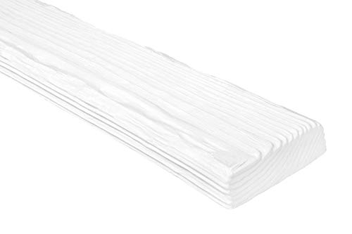 DECO WOOD Dekobrett ET306 aus Polyurethane, 2m Länge, PU Brett Holzoptik (weiß - 120x35mm) Wandbrett Hartschaum Deckenverkleidung