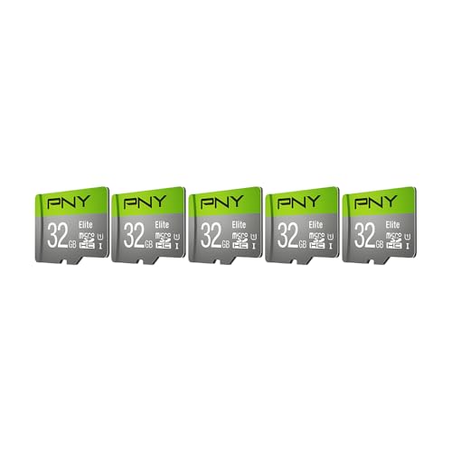 PNY 32GB Elite Dash Camera Class 10 U1 V10 microSDHC Flash Memory Card - up to 100MB/s Read Speed Full HD Photo & Video Ideal for Dash Cams Compatible with DSLR Cameras HD Video Cameras 5-Pack