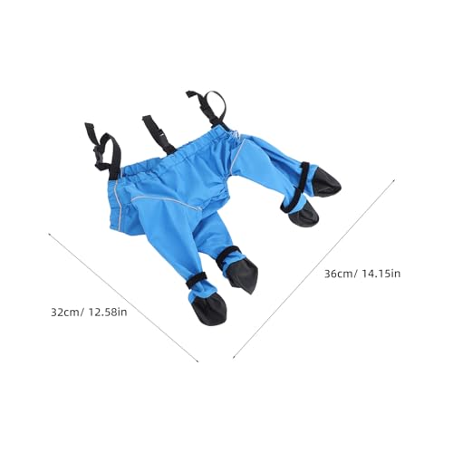 Bottes à bretelles pour chien bleu protège-pattes ajustables antidérapantes extérieur