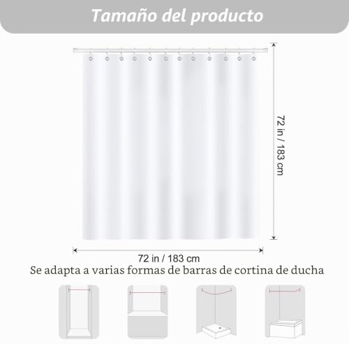 Miniatura 6 de Bonhause Cortina De Ducha Para Niños Alfabeto Abc Animales Cortina De Baño De Poliéster Impermeable Antimoho Lavable Cortina Ducha 180 X 180 Cm Con 12 Ganchos