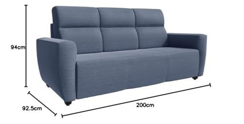 Image of Wakefit Sofa Set | 3 Year Warranty | Sofa 6 Seater, 6 Seater Sofa for Living Room, Wooden Sofa Set, Sofa Set 3+2+1 Seater - Belize(Omega : Blue)