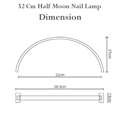 Store2508 52cm Half Moon Light for Nail Desk, Lash Light Led Nail Tech Lamp Half Moon Light Table Lamp Desk Lamp for Nail Lash Eyelash Extension Tattoo Eyebrows(Black - Image 4