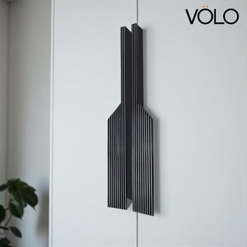 Image of VOLO Cabinet Handle - Multi-Use Pull Handle for Wardrobes, Drawers, Sliding Closets, and Doors in Kitchen, Office, Bedroom (SAC-59) (1 Pair Left & Right) (Black, 224MM (10 Inch))