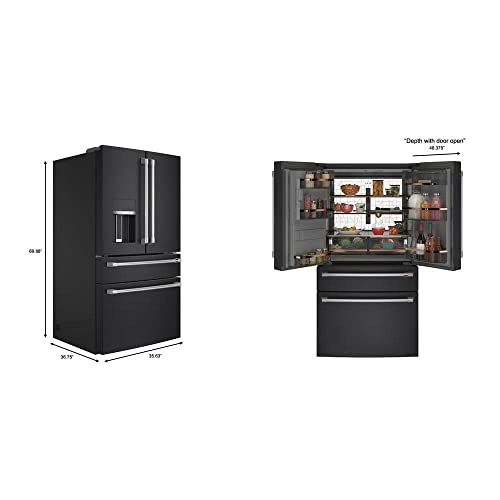 Cafe CVE28DP3ND1 27.8 cu. ft. Smart 4-Door French Door Refrigerator in Matte Black, Fingerprint Resistant and ENERGY STAR on Fridge.com