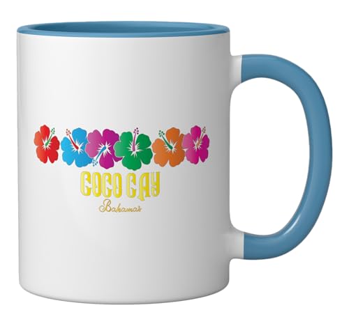 Taza de cerámica Bahamas Cruise Coco Cay Azul/Blanco miniatura 2