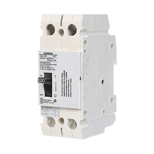 Siemens CQD2100 100-Amp Double Pole 480/277V AC 125/250V DC 14KAIC Cable In/Cable Out Breaker
