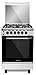 Westpoint Stainless Steel 4 Gas Burner Full Safety Freestanding Cooking Range (55X55 cm), Complete Safety, Auto Ignition, Gas Oven and Closed Grill Function, Double Glass Oven Door, WCA-555TLX