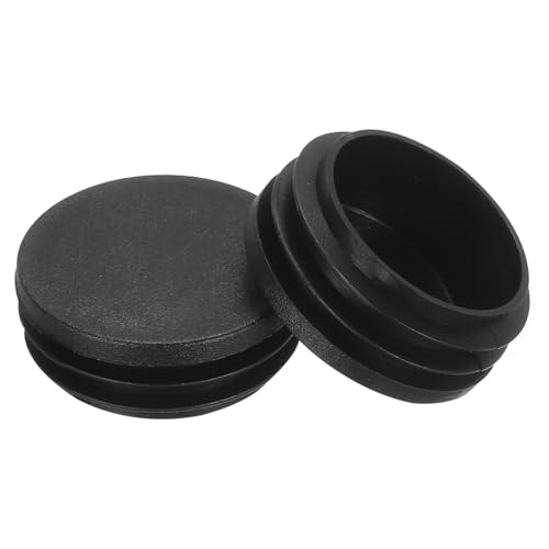 Image of MECCANIXITY 8pcs Round Plastic Hole Plugs, 1 3 /4 Inch (45mm) Black Insert Tubing End Cap for Inserts Chair Leg Glide Furniture Protectors Metal Legs Round Tube