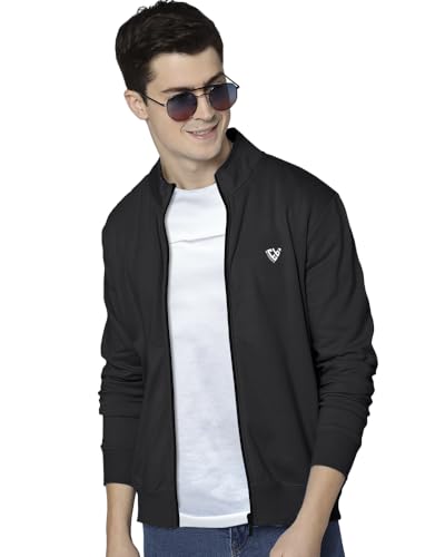 Image of EYEBOGLER Men's Solid Henley Neck Full Sleeves Regular Fit Sweatshirt