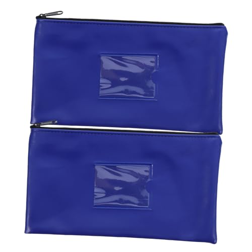 Gadpiparty 2Pcs Utility Zipper Bag with Window for Money Checks and Storage Stylish PU Leather Cash Wallet with Card Holder for Organizing Coins and Receipts