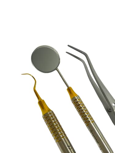 Artlab BS-03 Premium German 3 Instruments Basic Dental Set- Mirror Explorer College Cotton Plier Hollow Handle -Dental Instruments Set Of 3  thumb #5