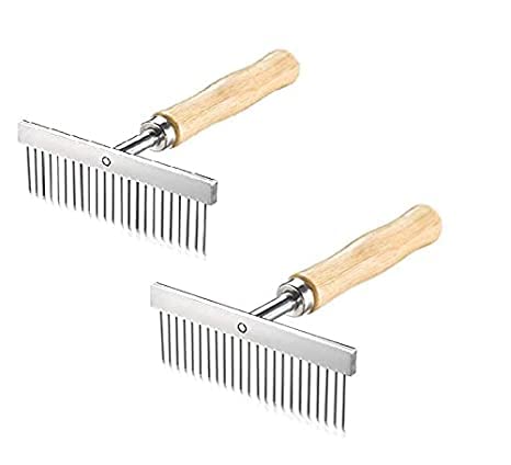 SPYNET Pet Dematting Comb Long Short Thick Hair Comb Fur Knot Remove Rake Shedding Grooming Brush Wooden Handle Metal Teeth Anti Shedding Comb (Pack of 1) (B0BW99R8MR) Amazon Price History, Amazon Price Tracker
