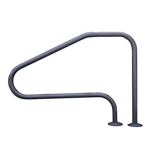 Saftron RTD-448-GG 4 Bend Swimming Pool Mounted Polymer Handrail, Graphite Gray