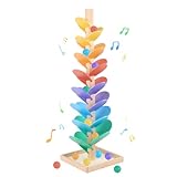 Marble Run Wood Ball Drop Toy for Kids 3-5 Toddlers Wooden Musical Tree Set Ball Run Toys for 4-8 8-12 Years Old Marble Tree Montessori Toys Christmas Birthday Gift (1.1inch Balls)