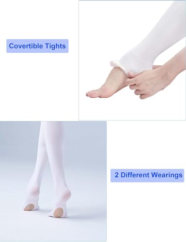 Image of Daydance Toddler Girls Women Soft Ballet Convertible Tights for Dance, Gymnastics, Under Dress, 60D, 2-15 Years, Women Size