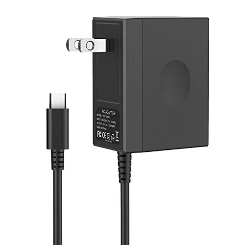 Switch Charger for Nintendo Switch, [Latest Version] Nintendo Switch Charger AC Adapter 15V/2.6A Fast Charging Replacement for Nintendo Switch/ Lite/ Pro Controller (Support TV Mode)