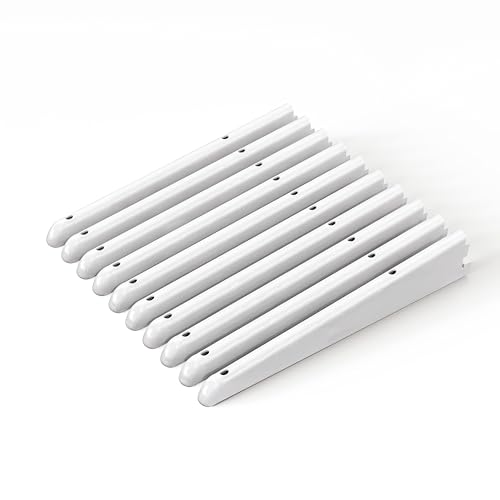 IRONWORX® Twin Slot Shelving Brackets | 270mm | Heavy Duty White Carbon Steel Wall Brackets for Shelves | Pack of 10 | Home, Office & Garage Storage