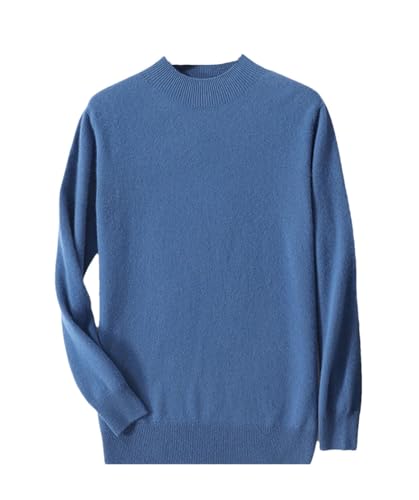 Men Knitted Seamless Half High Neck Cashmere Blended Pullover Sweater Long Sleeve Thick Jumper Tops