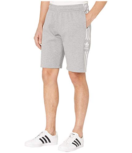 adidas Originals Men's Lock Up Long Sweat Shorts, Medium Grey Heather, L