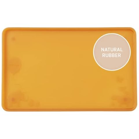 HEVEA Natural Rubber Kids Placemat - Alternative to Silicone and Plastic with Upcycled Material, Safe for Children with Fun Animal Designs (Natural) Cover