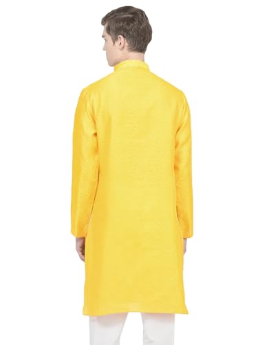 Image of SG LEMAN Knee Length Solid Kurta for Men | Silk | Long Sleeve | Ethnic Wear for Men | Party and Weeding wear Kurta