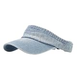 Gyios Baseball Kappe Clásico Denim Abierto Superior Visor Solar Curvado Pico Ajustable Sujetador Trasero Respirable Escudo De Cabeza-Light Blue-56-58cm