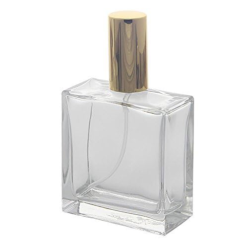 Hairfluencer - 100ml Parfümzerstäuber aus Glas - Parfum Zerstäuber für unterwegs - Parfümzerstäuber nachfüllbar mit goldener Kappe - Parfum Flakon leer mit Zerstäuberpumpe - eckiges Flakon