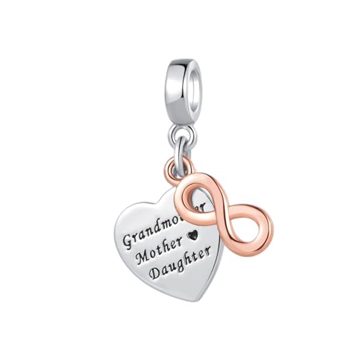 Amor eterno para abuela e hija con el abalorio de corazón infinito bicolor