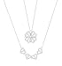 Collier trèfle à quatre feuilles pour femmes pendentif pliant aplati coeur d'amour en argent avec zircone cubique comme cadeaux