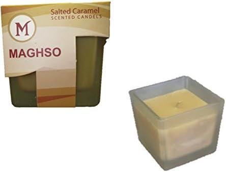 Maghso Salted Caramel Scented Square Frosted Candle