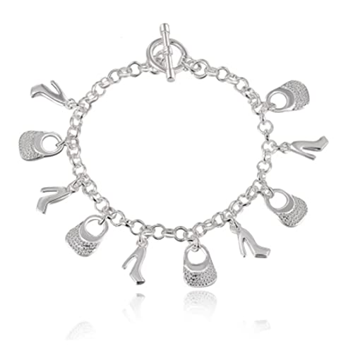 Bracelet maille femme en argent 925 idéal pour charms sac et chaussures