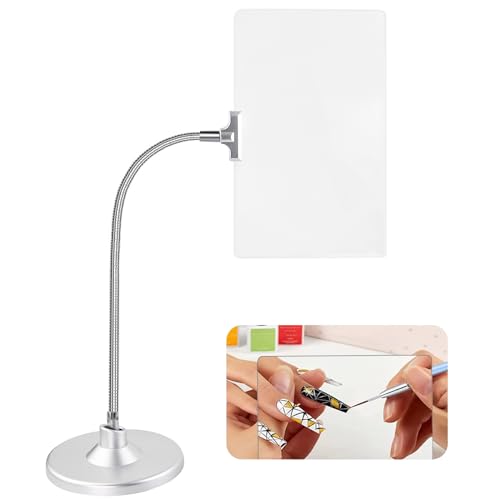 Image of 4X Magnifying Glass with Stand, 10 inchx6 inch Flexible Gooseneck Magnifying Glass, Large Page Magnifier for Reading Small Prints, Low Vision & Seniors(Sliver)