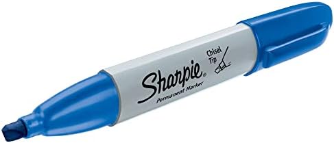 Sharpie Marker Permanent, Chisel Tip Permanent Marker Chisel, 12 Pack, Blue Ink (38203)