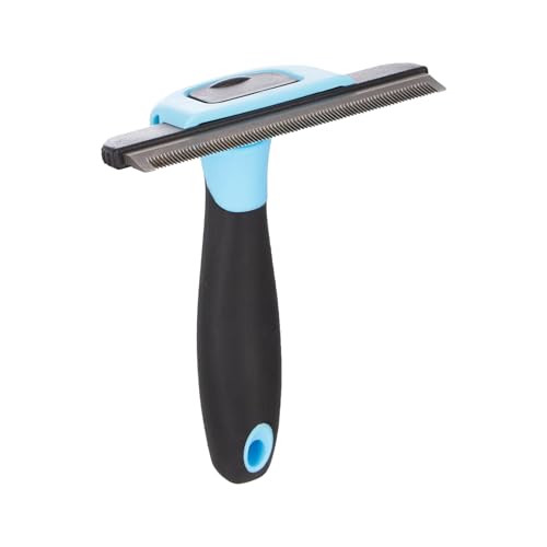 Image of Amazon Basics Deshedding Tool for Pet Dog Grooming | Removes Loose Hair, Mats, Tangles, and Dirt | Suitable for All Dog Breeds | Large Blade