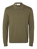SELETED HOMME Slhberg LS Half Zip Polo Noos Suéter pulóver, Calamata. Detalle: Melange, L para Hombre